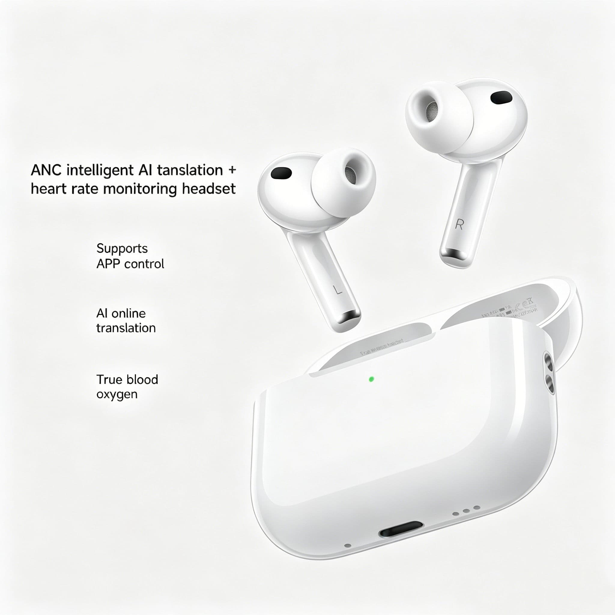 Fones de Ouvido Pro 5a Geração, Fones Bluetooth Esportivos para Jogos, Fones Intra-Auriculares, Fones de Ouvido de Uso