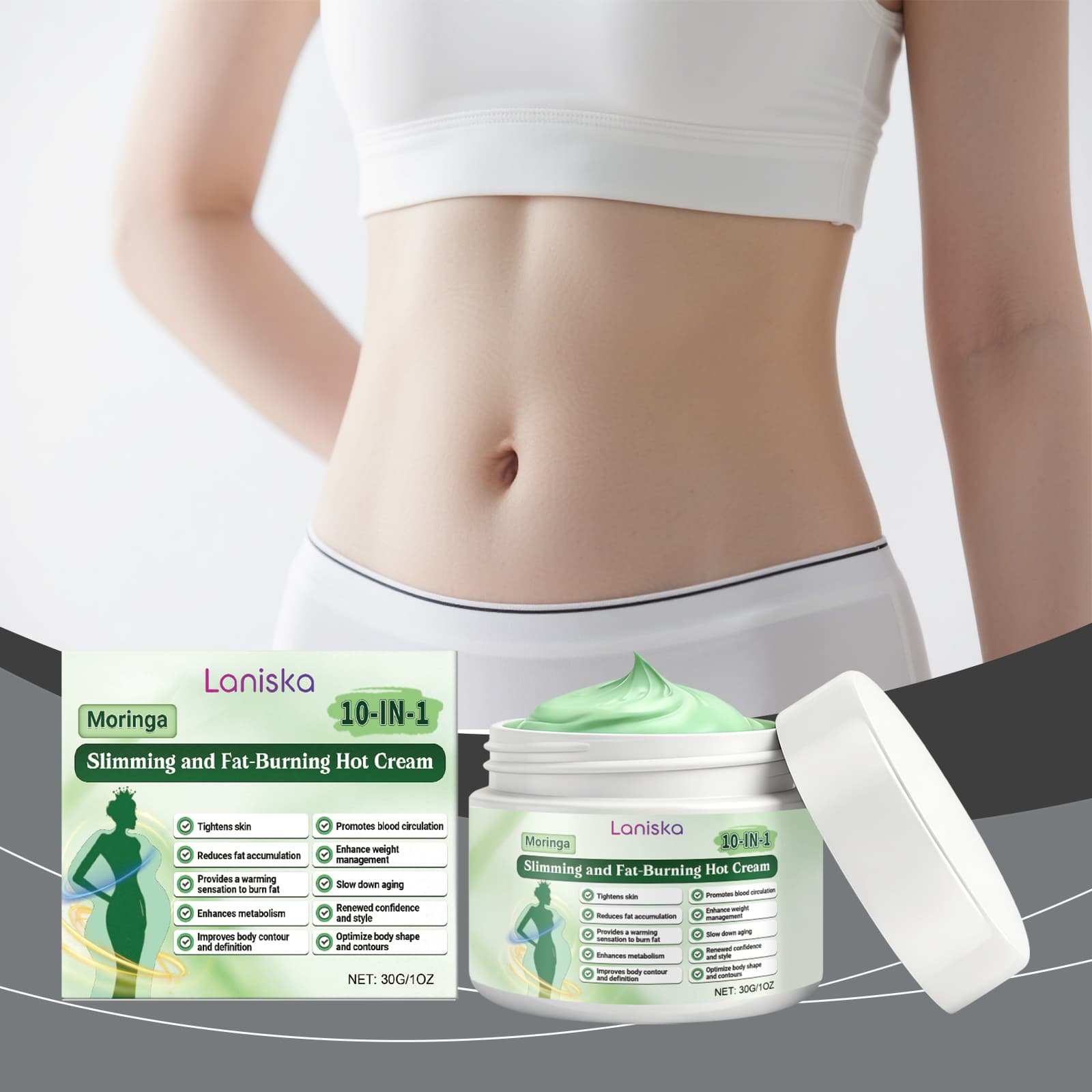 Creme Corporal Redutor 30g com Glicerina | Firmador & Hidratante para Queima de Gordura | Cuidado Hidratante