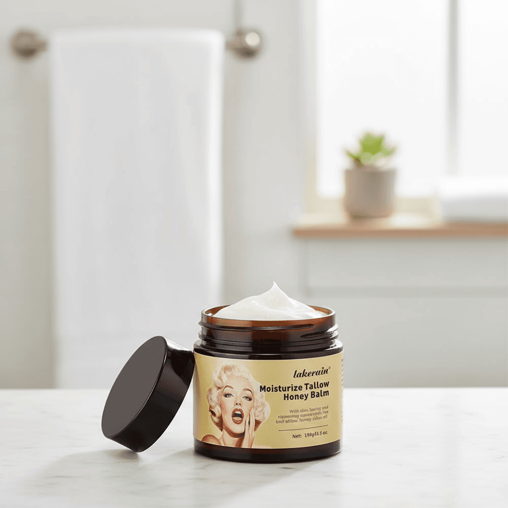  Lakerain Bálsamo de Mel Hidratante com Sebo de Carneiro - Creme Facial, Hidratante Corporal para Pele e Lábios 100g
