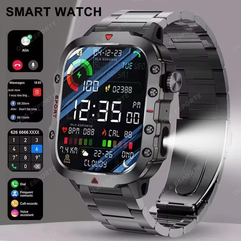 Relógio Inteligente Novo À Prova Dwaterproof Água Tela Amoled Chamada Sem Fio Saúde Smartwatch De Toque Completa Esporte