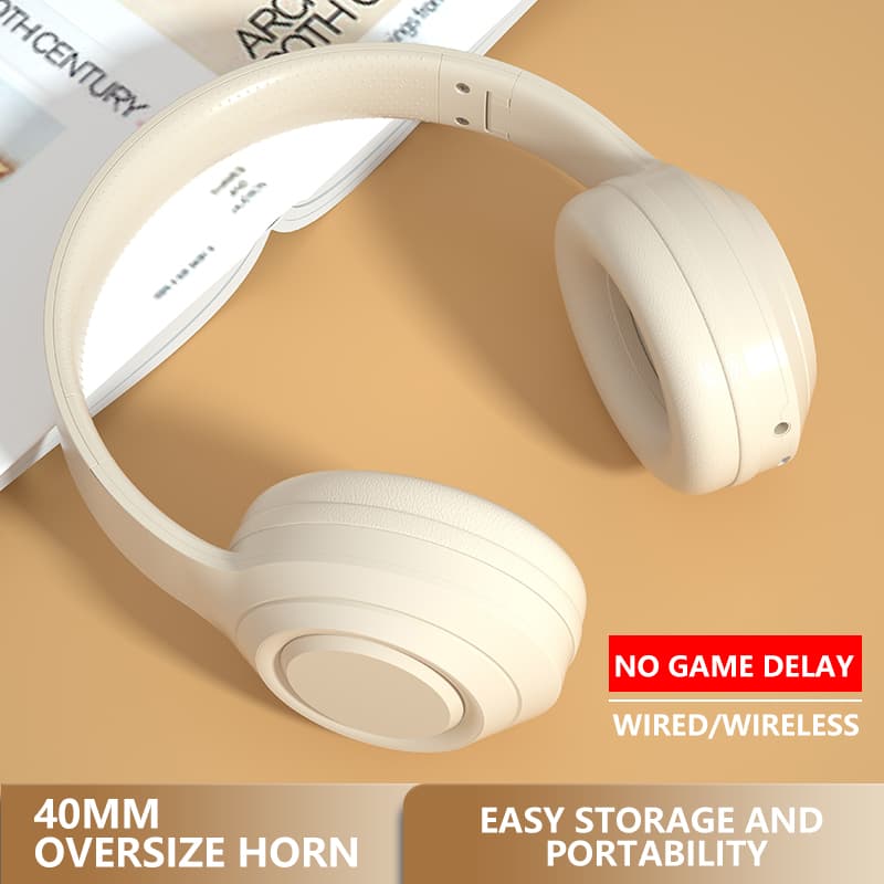 SPRISE DR-58 Fones de ouvido dobráveis, fones de ouvido Bluetooth sem fio V5.0, modo AUX com fio duplo, fones de ouvido