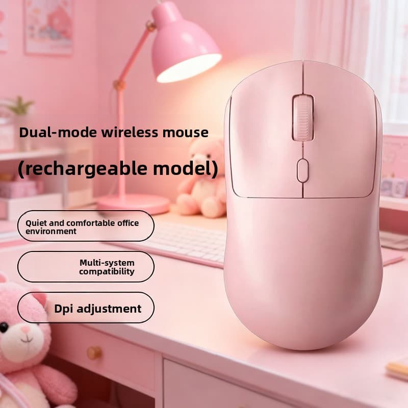 Mouse sem fio Bluetooth duplo com conexão dupla, mouse recarregável tipo C, plug and play, botões silenciosos, 4 cores