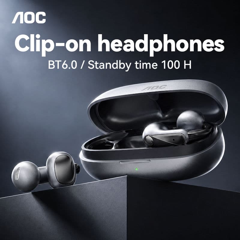 AOC ACD4614 Fones de Ouvido Bluetooth, Fones de Ouvido, Tipo, Som Hi-Res Estéreo, Fones de Ouvido com Toque, Estojo