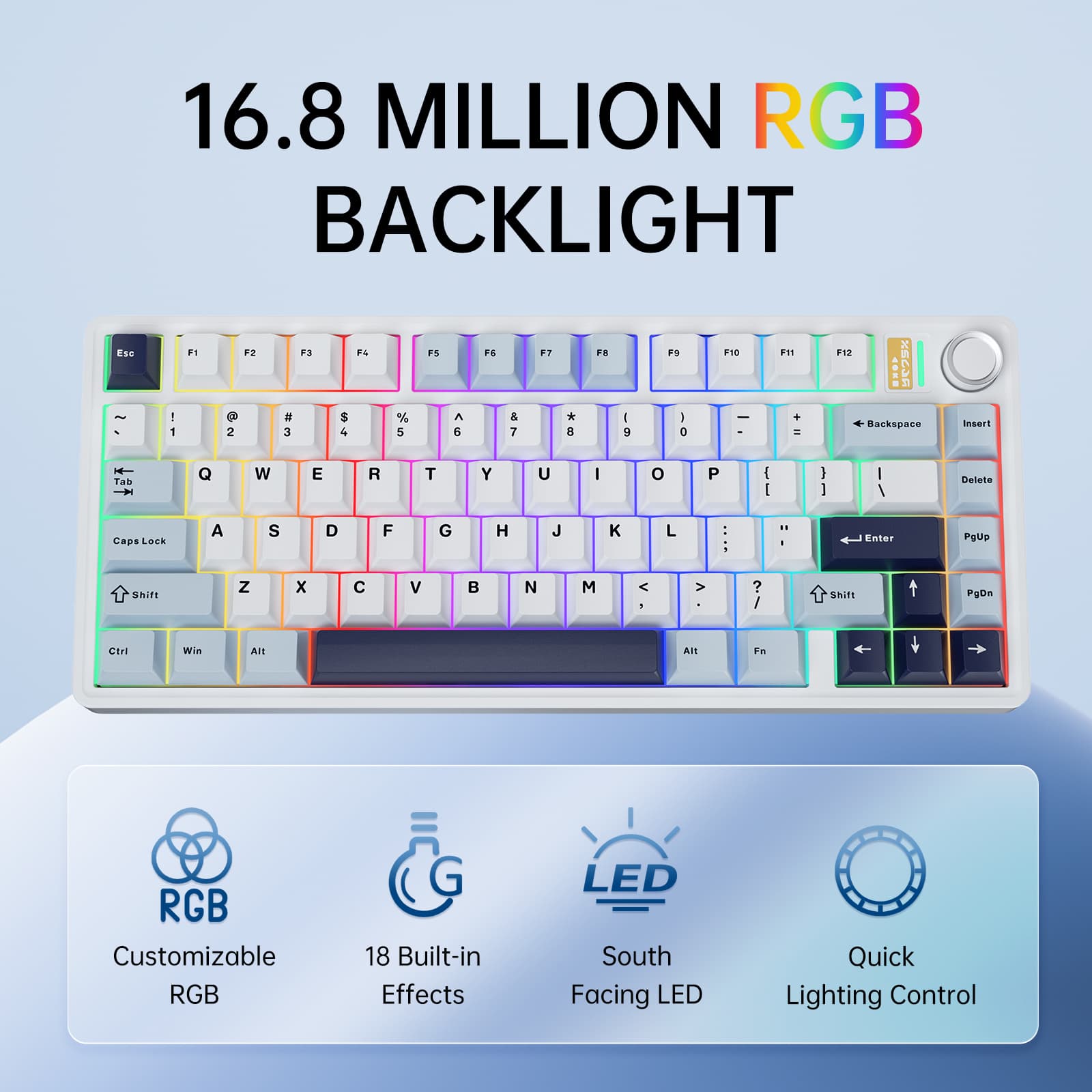 Teclado Bluetooth pequeno BJ75 Teclado miniatura Bluetooth Teclado para jogos sem fio Teclado mecânico Layout 75% RGB