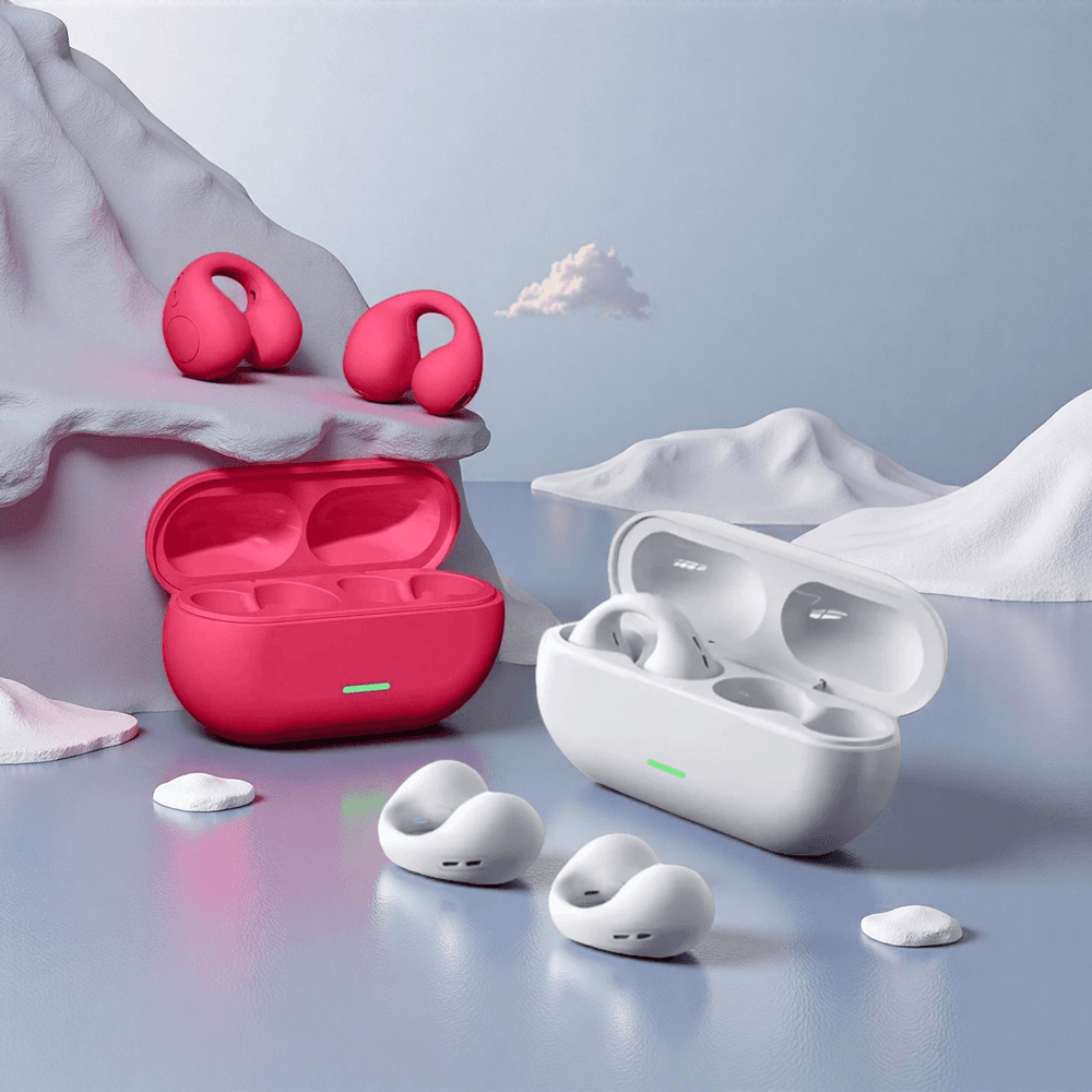 LM-7 Bluetooth 5.3 Fones De Ouvido De Condução De Ar Sem Fio Clipe Orelha Música Fone Com Cancelamento De Ruído HD Chama
