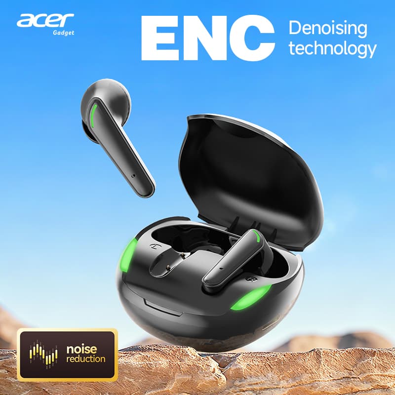 Fone de Ouvido Bluetooth Acer OHR619 Sem Fio Intra-Auricular, Fones de Ouvido Bluetooth TWS Hi-Fi, Cancelamento de Ruído