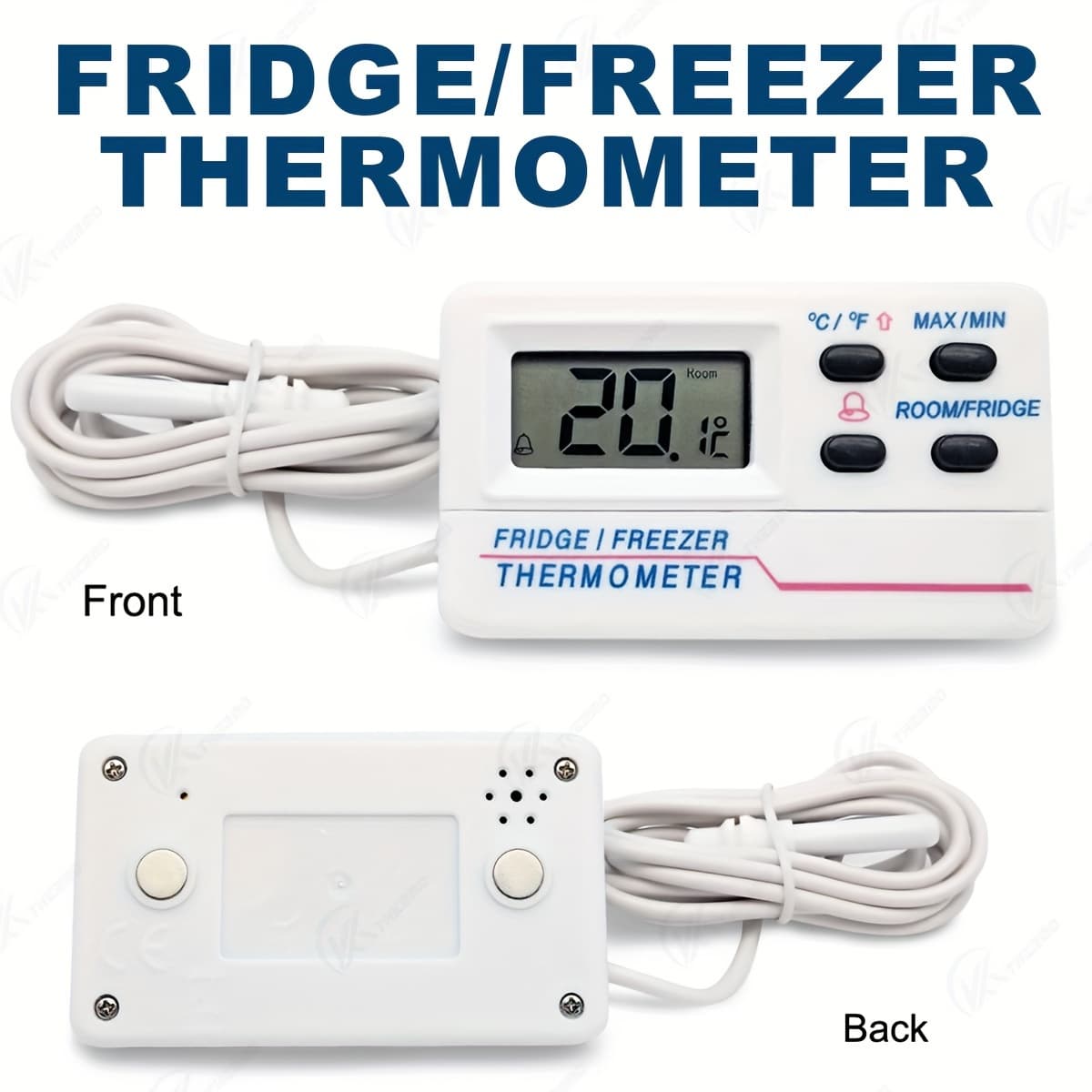 Termômetro Digital Para Freezer Interno, Plástico, Geladeira, Alarme Magnético, Medição De Temperat