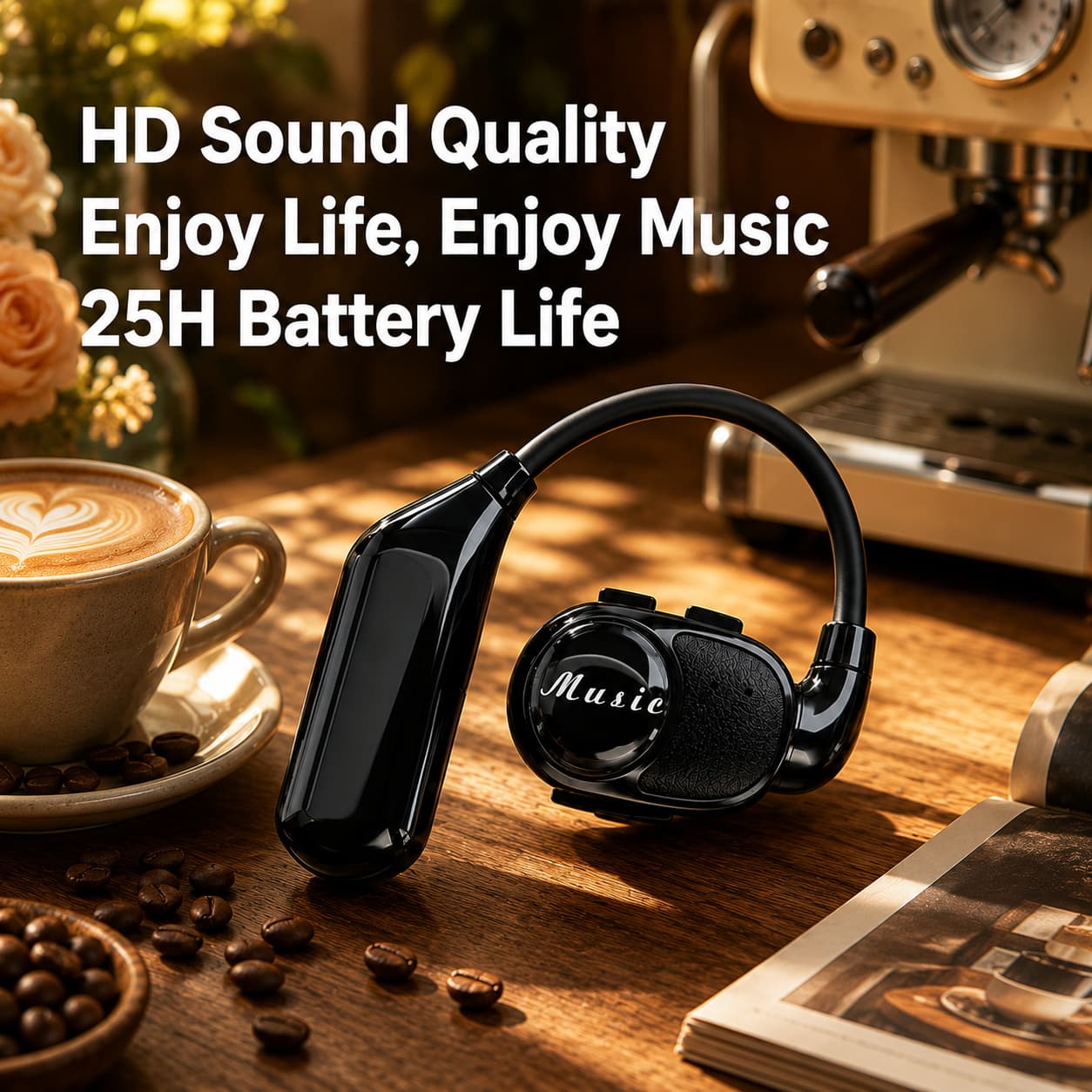 V3 Fones De Ouvido Bluetooth Sem Fio Fone Para Jogos Com Cancelamento De Ruído Abertos Orelha Única Boa Vida Útil Da Bat