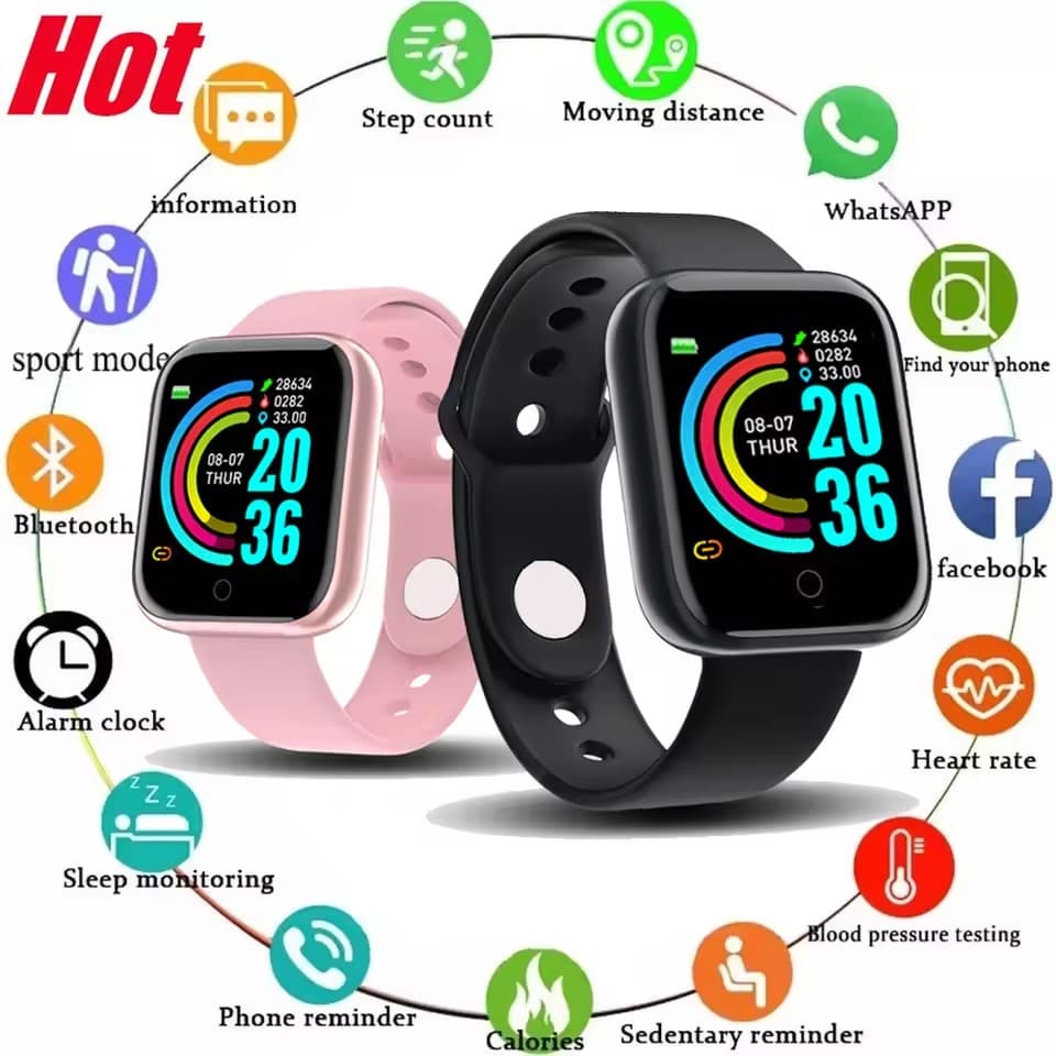 Relógio Inteligente Feminino, Relógio de Pulso Masculino à Prova D'Água, Smartwatch, Relógio Eletrônico, Relógio Fitness