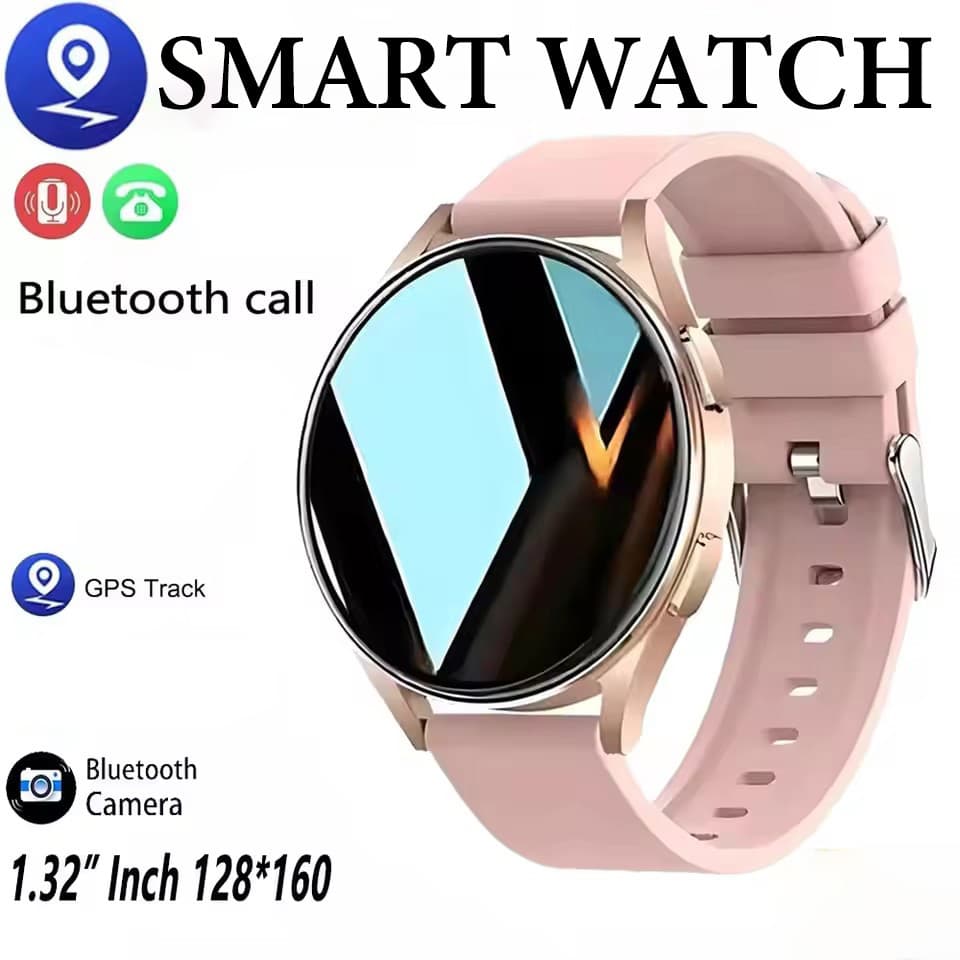  Novo Smartwatch com Tela AMOLED HD de 1,32 polegada, Chamada Bluetooth, Monitoramento de Saúde, Despertador, Relógio de