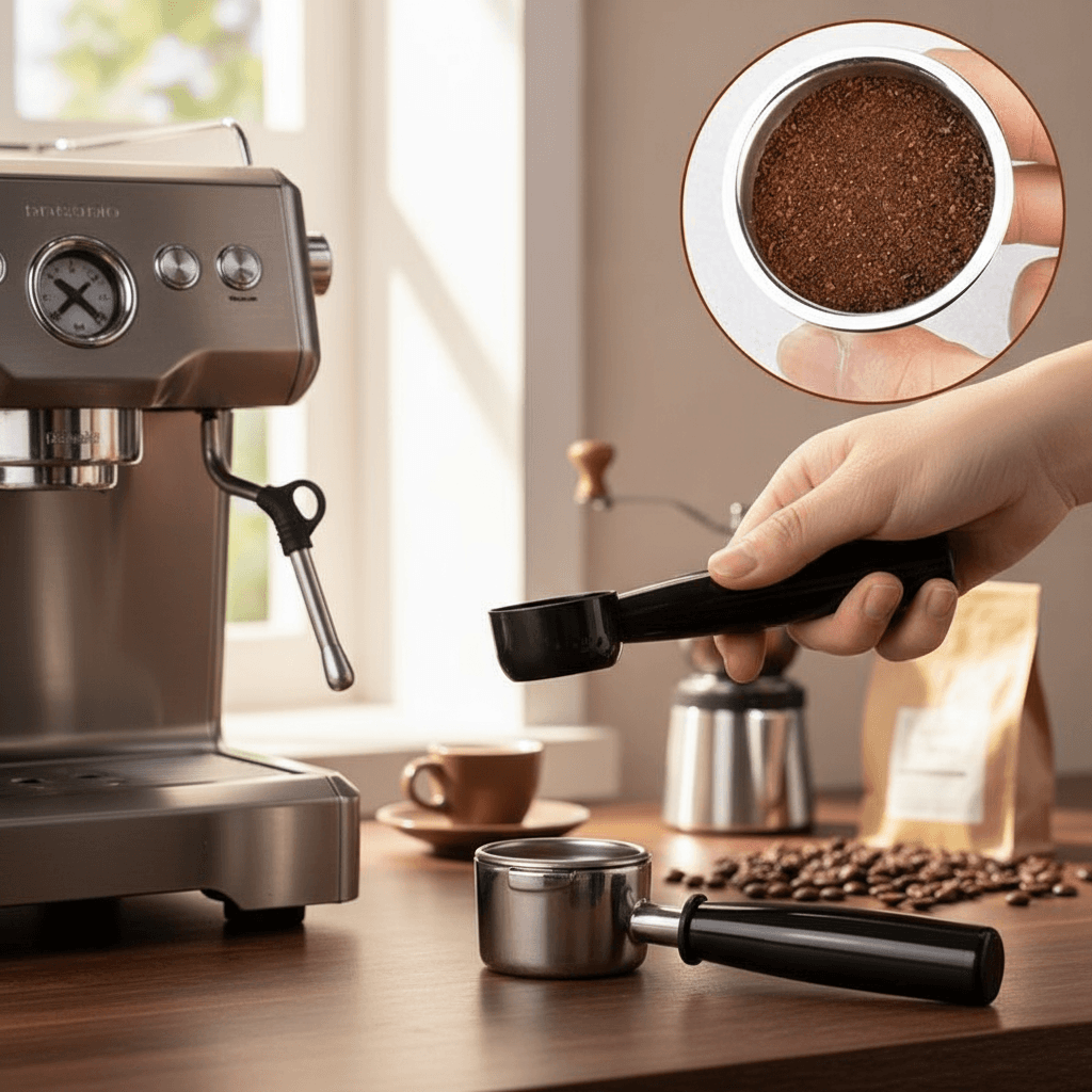  Colher medidora de café 0.25oz, uso duplo, colher 2 em 1 para grãos e pó, acessório de cozinha para máquina de café.