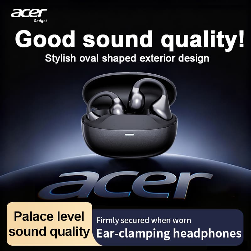 Fones de ouvido Acer OHR629, fones de ouvido tipo C com microfone, fones de ouvido Bluetooth sem fio, chip Bluetrum