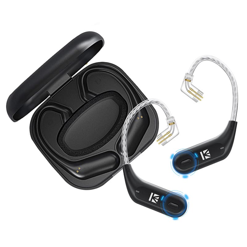 Fones de ouvido KBEAR BT15 Pro, fones de ouvido Bluetooth 5.4 sem fio, fones internos com gancho de orelha, adaptador de