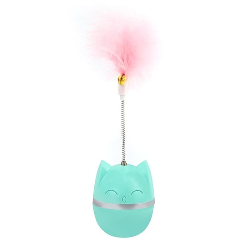  Brinquedo de Gato Rotativo com Pena Brinquedo de Bola Tumbler para Gatinhos Brinquedo Interativo Divertido