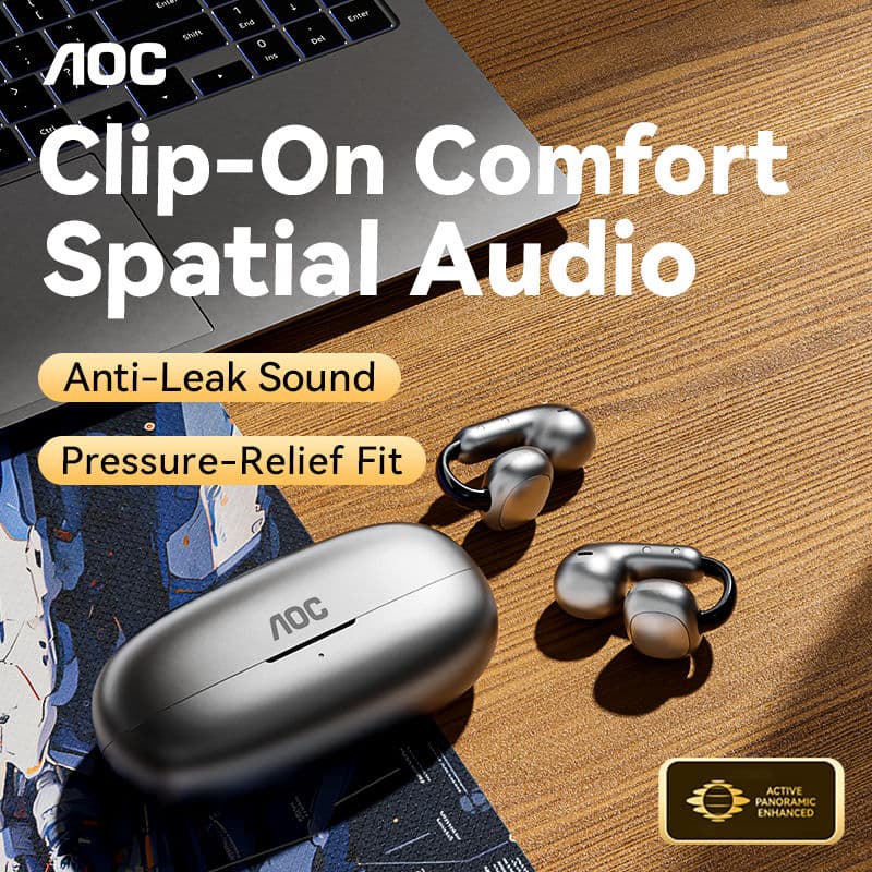 Fones de ouvido AOC ACD4614, fones de ouvido Bluetooth, reforço de três bandas, som envolvente, fones de ouvido de áudio