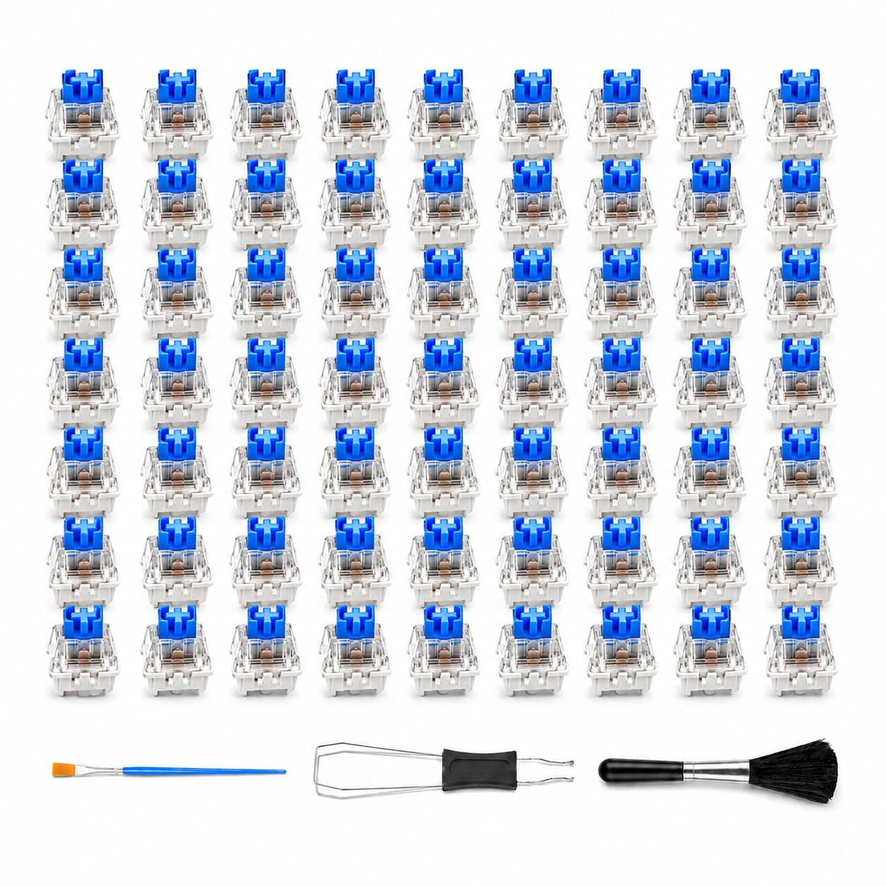 Azul 60PCS Interruptores De Teclado Mecânico Clickers Para Impressões 3D Fidget Clicker Insert Conjunto De Táteis De Sub