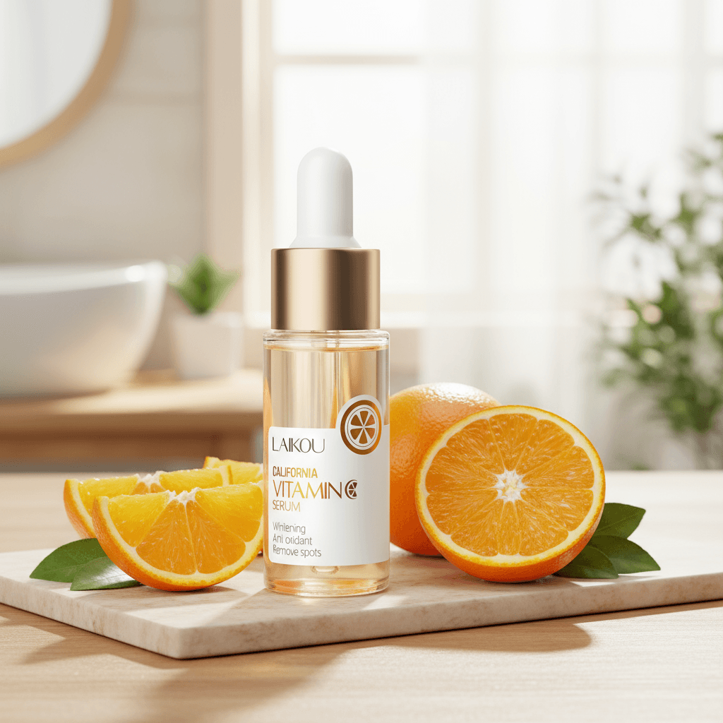  LAIKOU VC Essência de Vitamina C Sérum Facial Clareador Antienvelhecimento Corretor de Manchas Hidratante 17ml