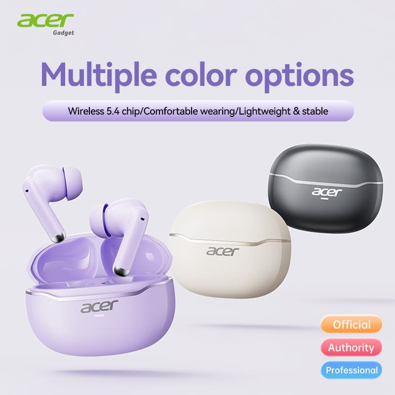 Fones de ouvido Acer OHR623, fone de ouvido, fone de ouvido, bluetooth, sem fio, entrada tipo C, com microfone, fone de