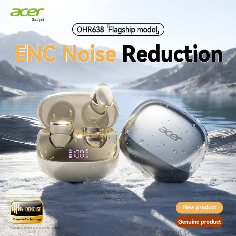 Acer OHR638 Fones De Ouvido Bluetooth Earpods Sem Fio Com Microfone 6mm Pequeno Alto-Falante 20Hz-20KHz Ampla Frequência