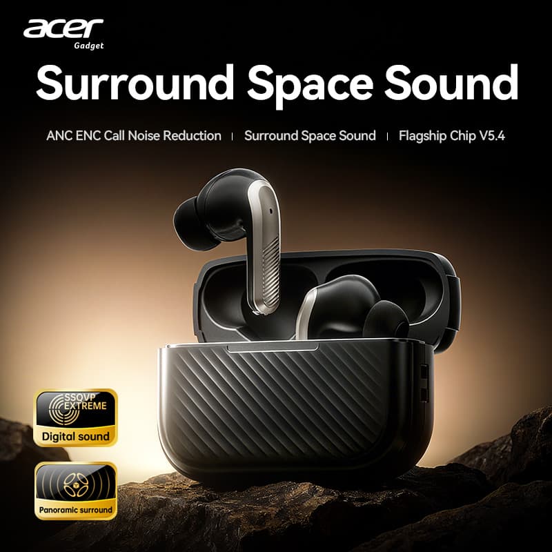 Fone de ouvido Acer OHR644, fone bluetooth tipo C, fones de ouvido sem fio com microfone, fone de ouvido, fone