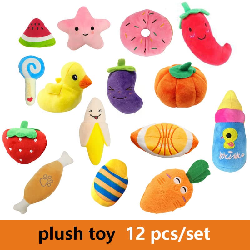 Novos Brinquedos de Squeaky para Cachorros 12 Unidades Brinquedos de Mastigar para Limpeza de Dentes para Cães e Gatos