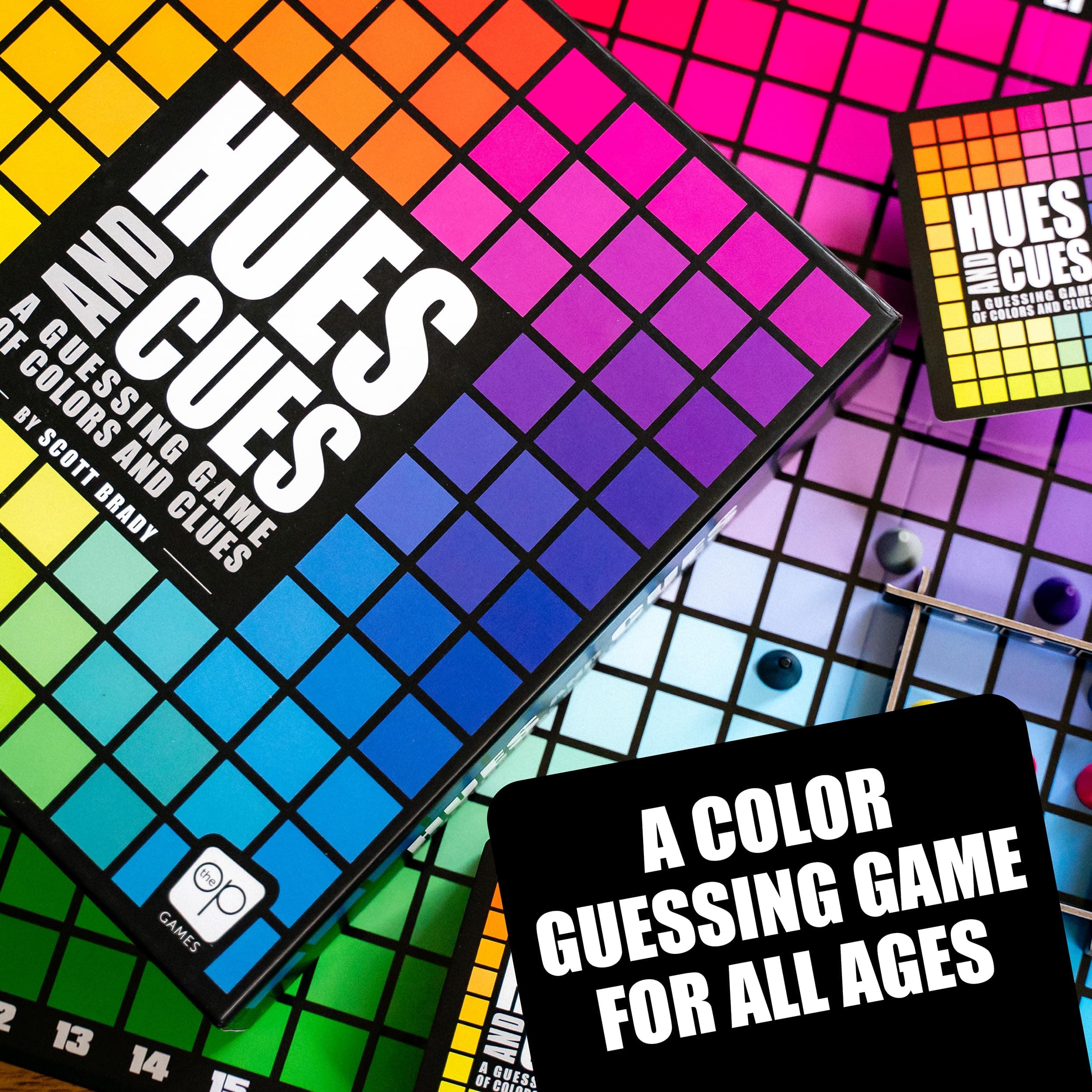 Hues & Cues - Jogo de Tabuleiro com 480 Desafios de Cores, Charadas Divertidas para Crianças e Família, Presente de