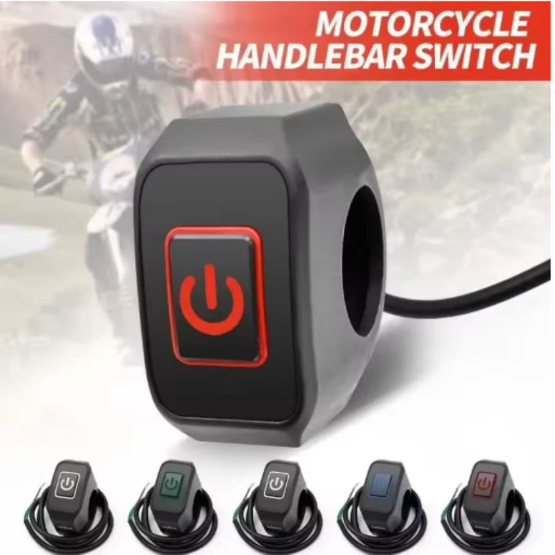 Interruptor De Alimentação Do Guiador Da Motocicleta 22mm LED Indicador Botão De Controle Universal Para Luz Auxiliar