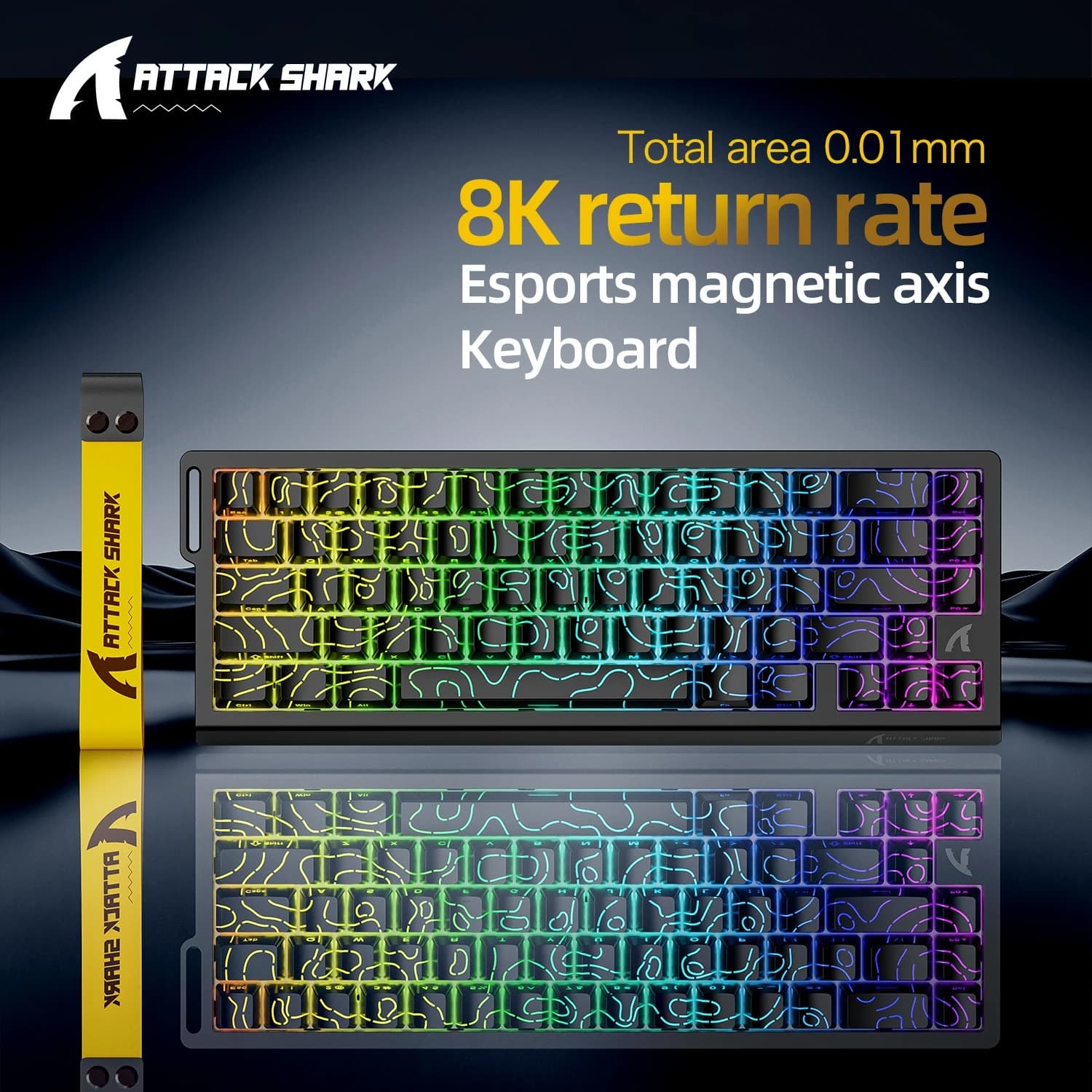 Teclado Mecânico para Jogos Compacto com Fio ATTACK SHARK X68HE 68 Teclas, Teclado de Layout Portátil para PC, Laptop,