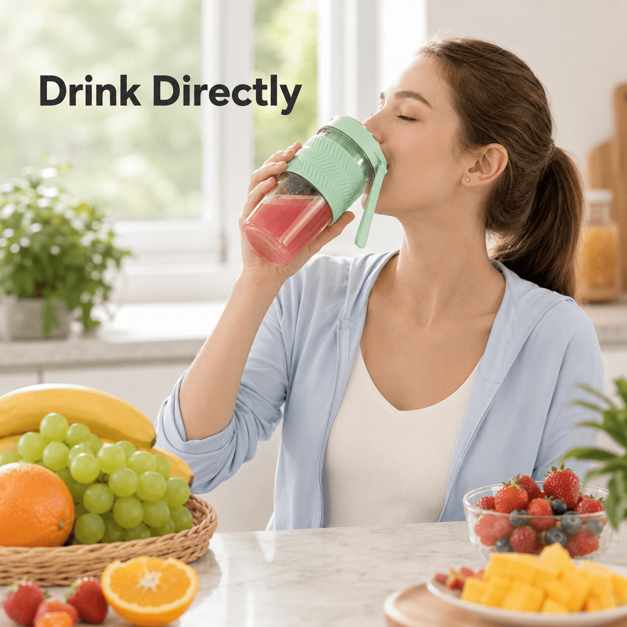 Liquidificador doméstico | Motor potente | Design à prova de vazamentos | Espremedor elétrico de frutas para sucos de