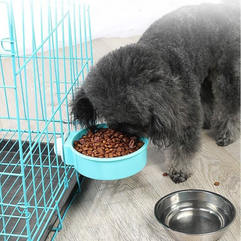 Tigela de Aço Inoxidável para Pendurar para Animais de Estimação, Alimentador de Água e Ração Removível para Cachorros e