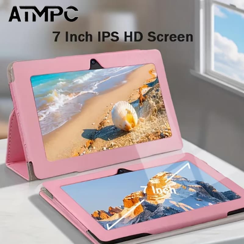 Tablet ATMPC com Android 14, 6GB de armazenamento, 4GB de memória (2GB+2GB expansível), tela HD IPS, Wi-Fi 2,4G, câmeras