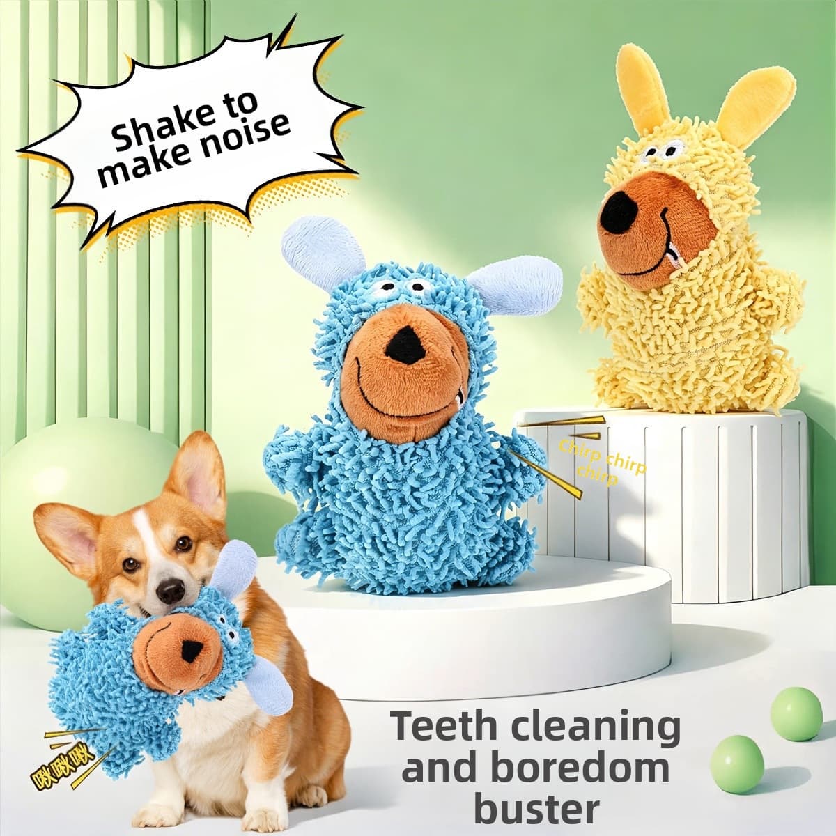 Brinquedo de cachorro com casca diferente - azul, para aliviar o tédio, durável, adequado para mastigar, para desgastar