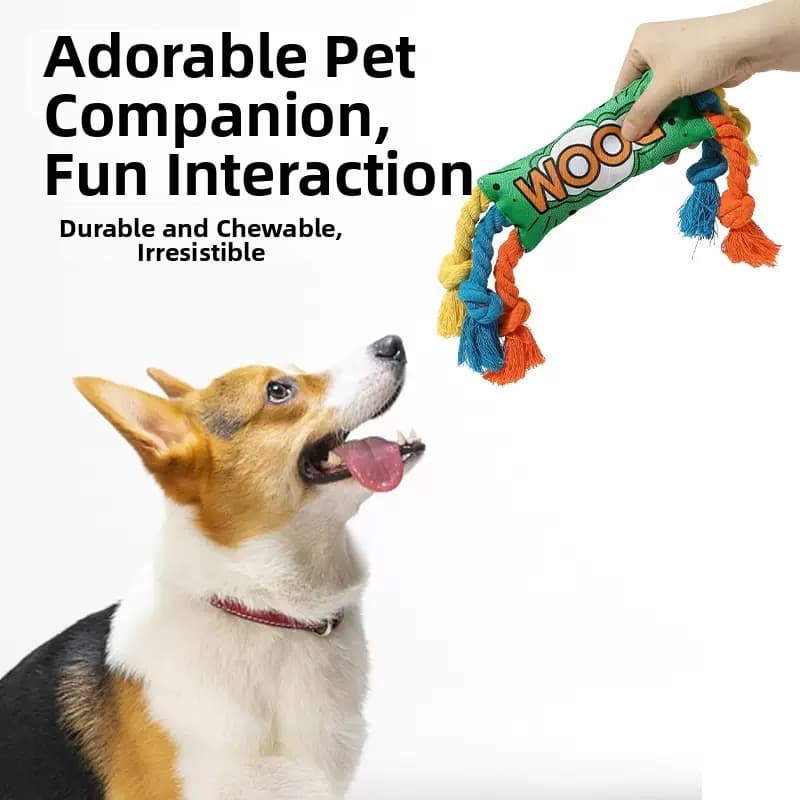 Brinquedo de Corda com Nós Colorido – Brinquedo de Corda para Limpeza dos Dentes de Cachorros, para Relaxamento e