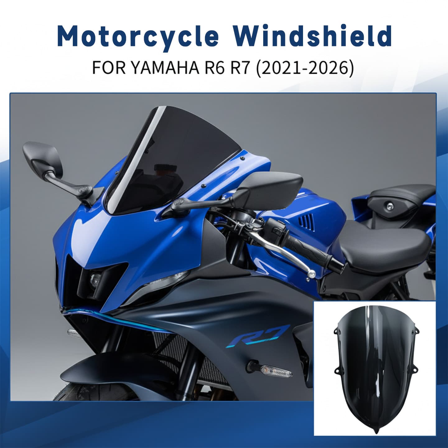 Para Yamaha R6 R7 Defletor de Vento para Moto Pára-brisas Carenagem Frontal Spoiler Acessórios Dianteiro 2021-2026