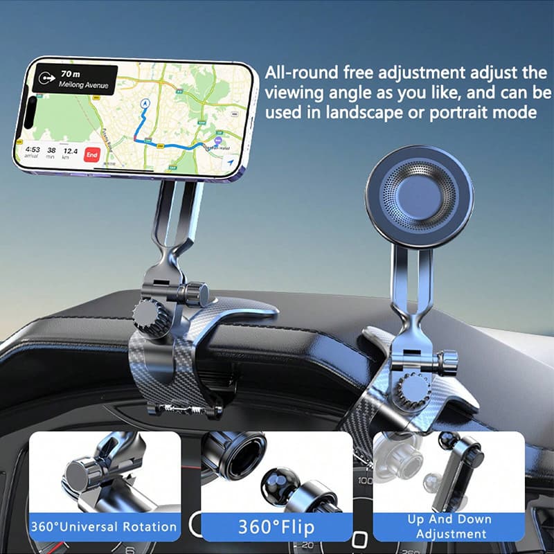 Suporte Magnético de Painel para Carro TAFDIUR, Ajustável 360°, Dobrável, Clip para Celular Compatível com Todos os