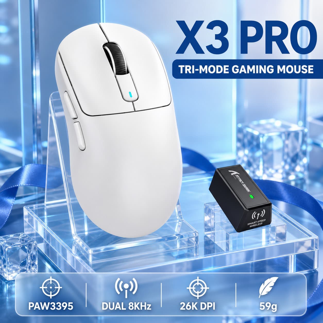 Mouse Gamer Sem Fio X3PRO, 650 IPS 4G, para PC, notebook, desktop e escritório, Mouse Computador para home office,
