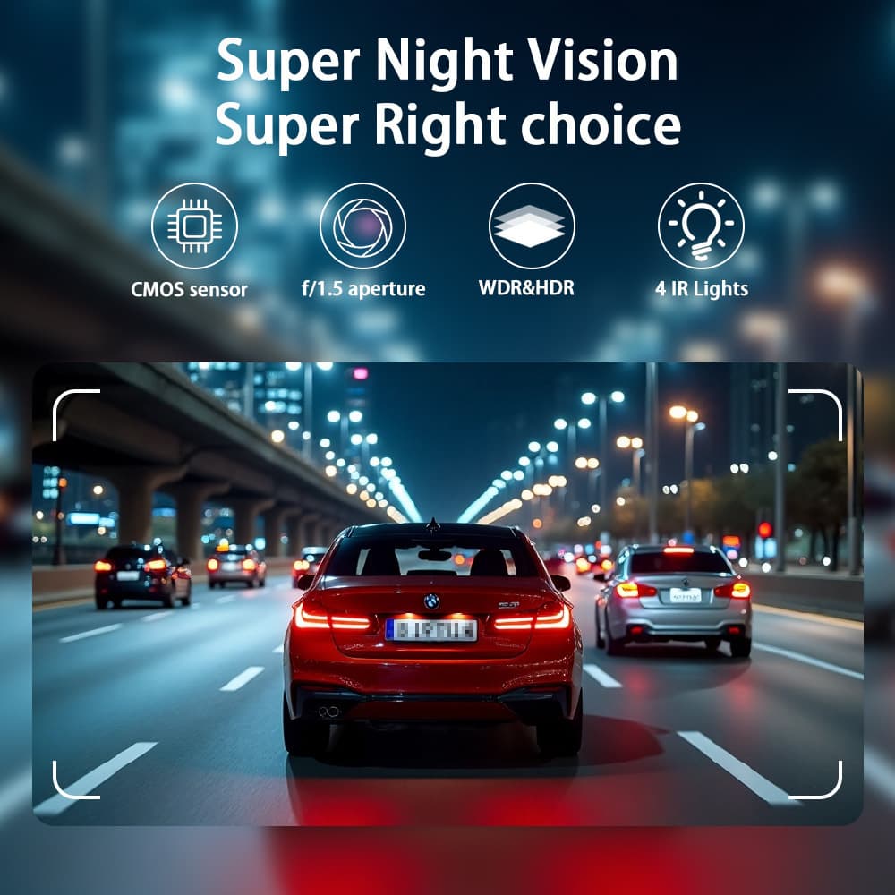 Novo Carro Traço Cam Lente Tripla De 3 Canais WIFI Dvr 1080p Frente Traseira Dentro Gravação Vias