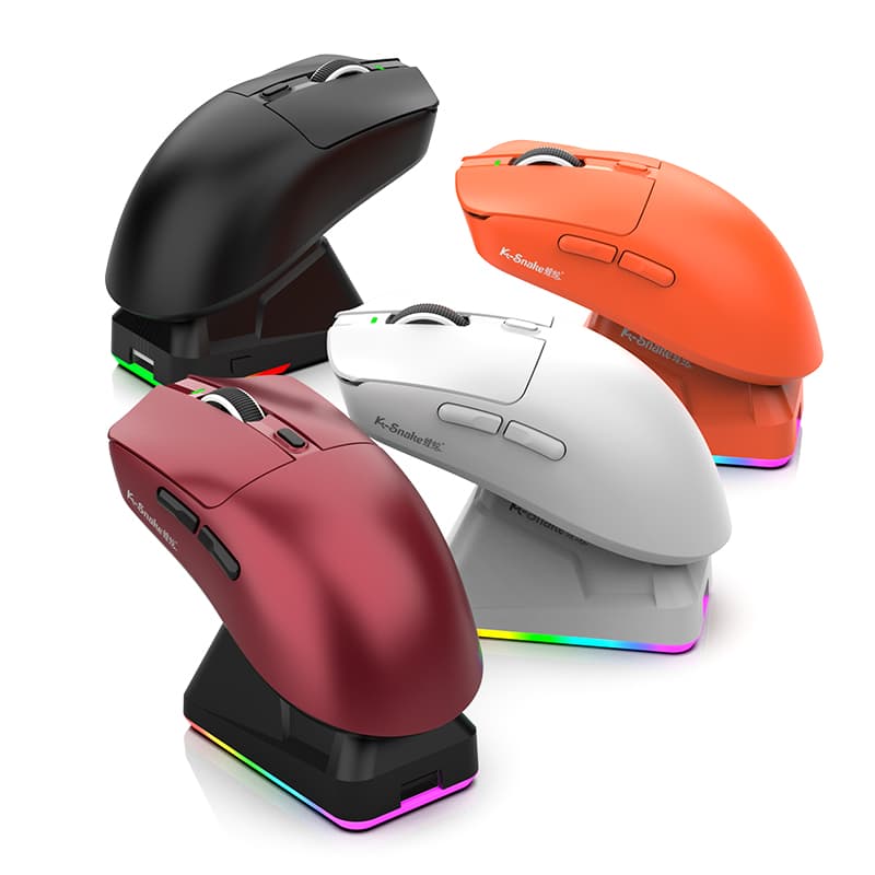 Mouse de jogo ultraleve de 59 g X11, com base RGB magnética para carregamento, conexão Bluetooth/2.4G sem fio/com fio,