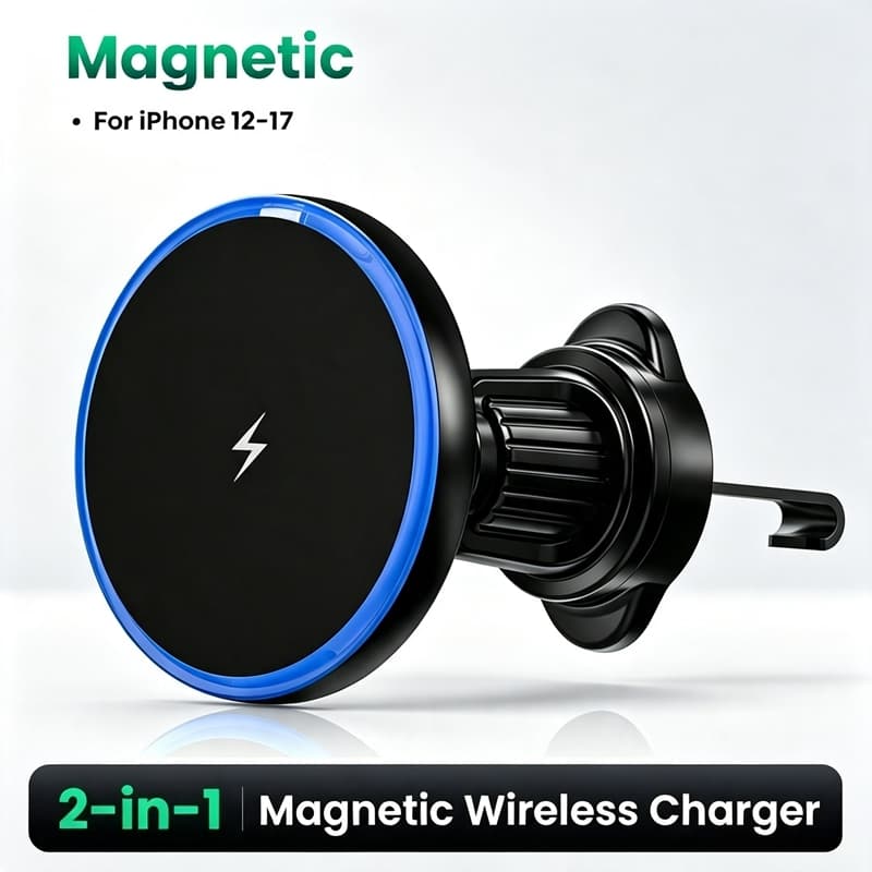 Suporte Magnético Dobrável Para Carregador De Carro Sem Fio , De Telefone De Carregamento Rápido Iphone