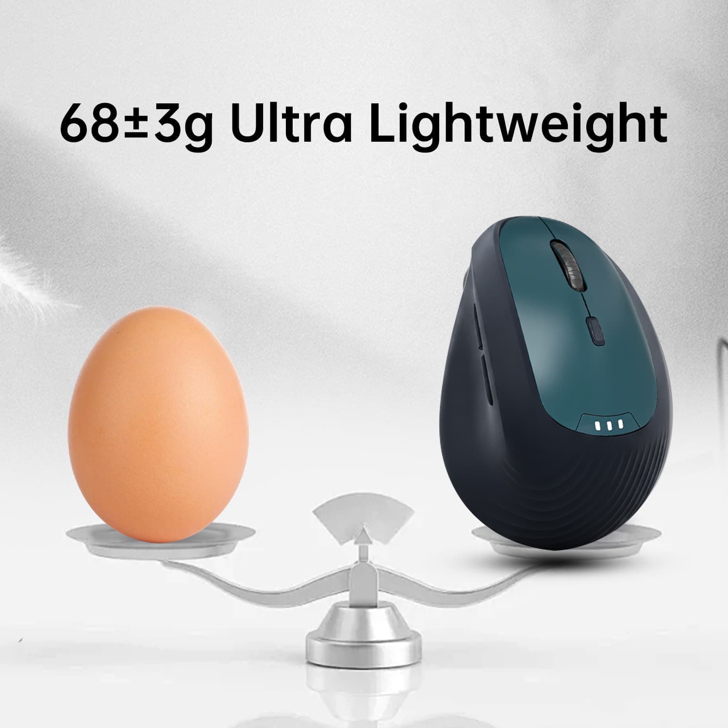 JOMAA Mouse Vertical Ergonômico Bluetooth Sem Fio e 2,4G, Recarregável, Leve, Clique Silencioso, 8000 dpi, Ajustável,