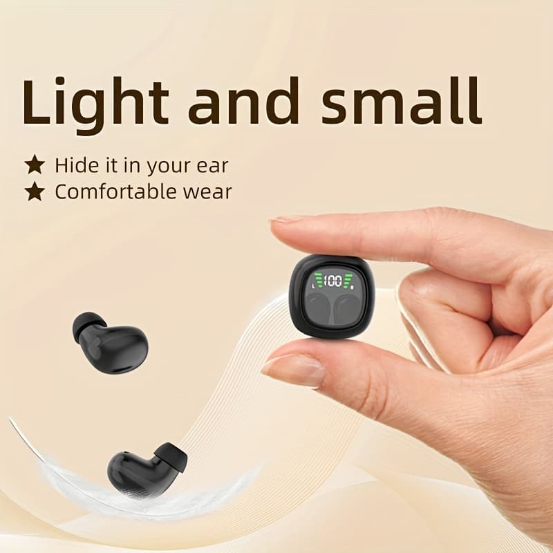 Fones de ouvido sem fio Bluetooth, fones de ouvido estéreo HiFi Mini TWS controle por toque, fones de ouvido