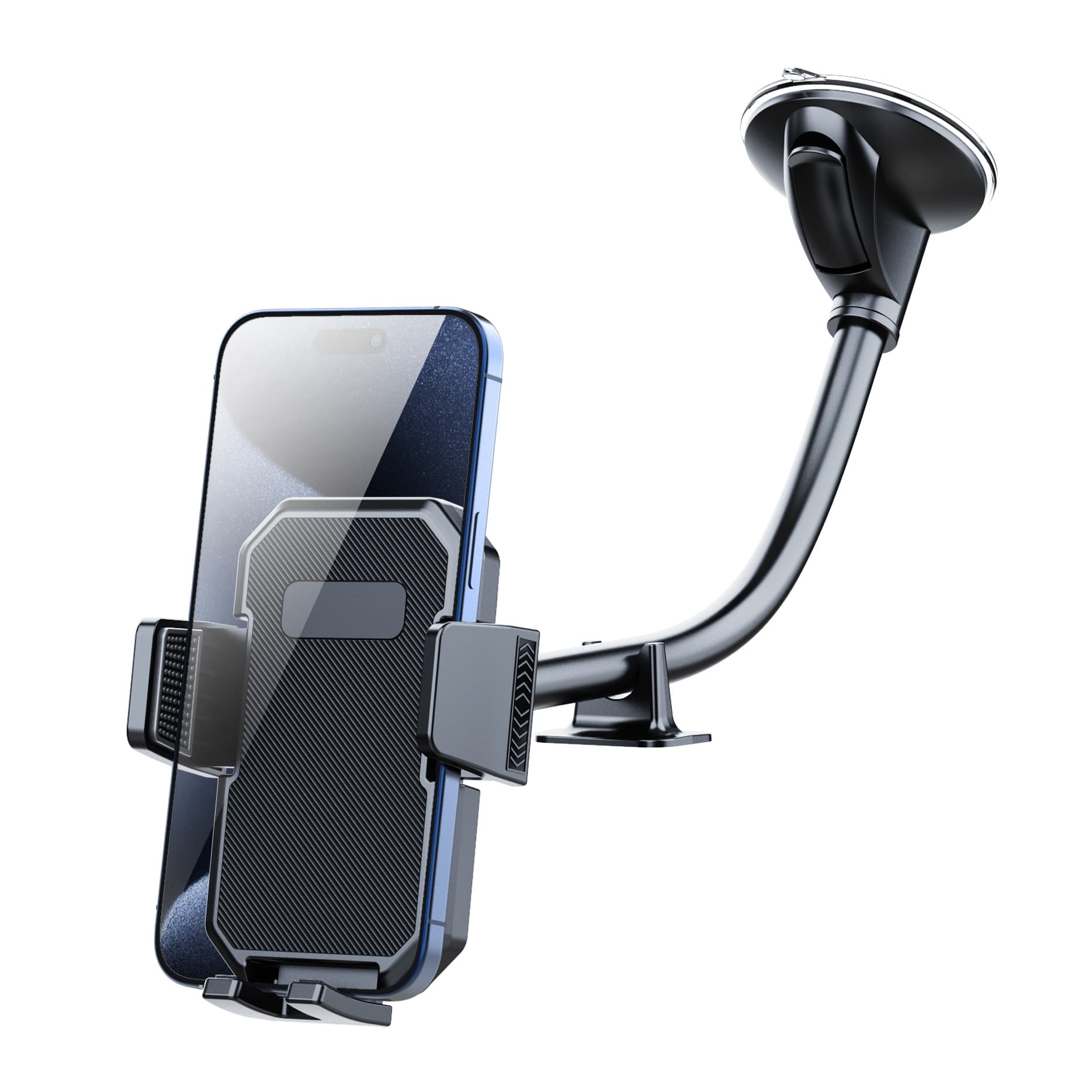 Suporte de telefone para para-brisa de carro, suporte de telefone para carro com braço longo, suporte mãos-livres para