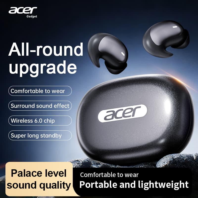 Fone de Ouvido Bluetooth Acer OHR720 - Fone sem fio intra-auricular, fones de ouvido, TWS Hi-Fi, entrada Tipo C