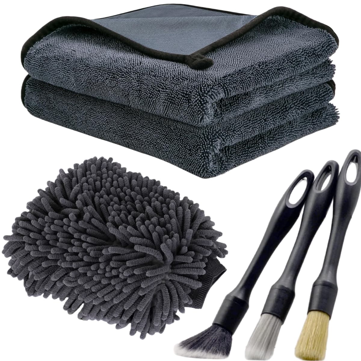 Kit De Lavagem E Detalhes De Carro , Escova De Luva Toalha Absorvente , Limpeza Automática Completa