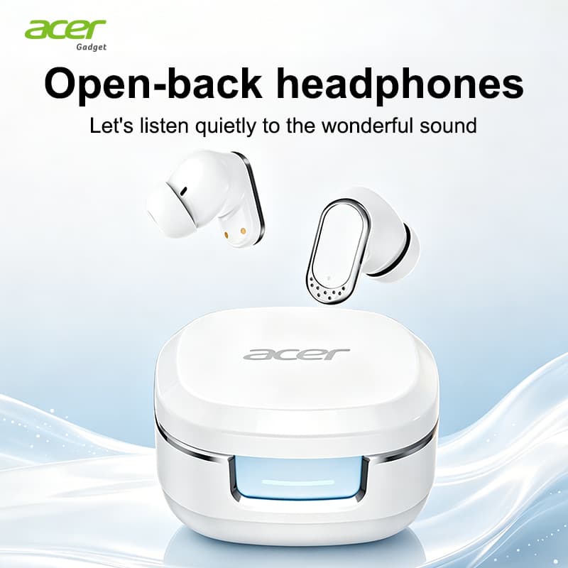 Fones de ouvido sem fio Acer OHR751, tipo C, com microfone, fones de ouvido Bluetooth, fones de ouvido portáteis para