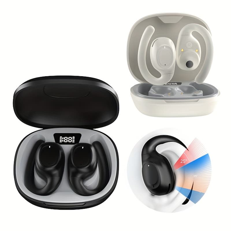 Fones de Ouvido Abertos OWS Fones de Ouvido Bluetooth Sem Fio Cancelamento de Ruído ENC com Microfone Fones de Ouvido