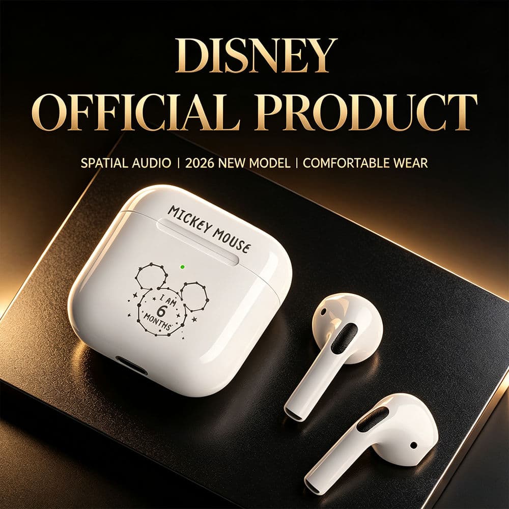 Fones de Ouvido Disney A4 Mickey Mini HiFi Som de Alta Definição Fones de Ouvido Lossless Sem Fio Bluetooth Fones de