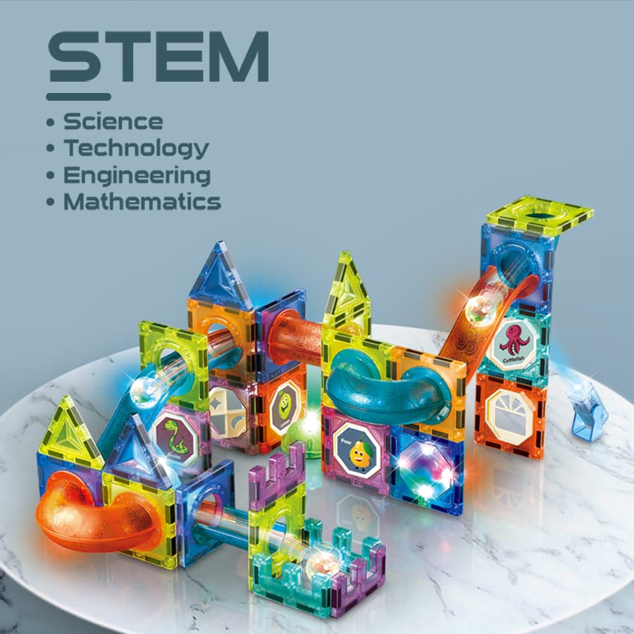 Blocos Magnéticos Brinquedo, Brinquedo de Construção de Trilhos, Brinquedo Educativo, Brinquedo de Empilhar, Presente de