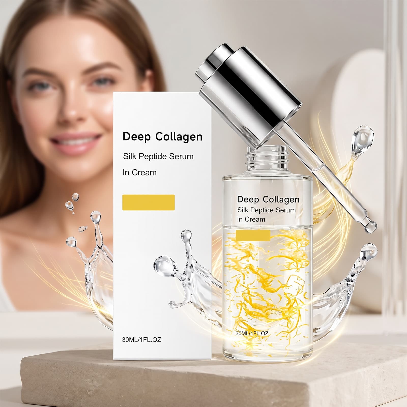 de s de e Seda 30ml Anti-Idade Suave Facial + Disfarça Rugas e Linhas Finas, s de Cobre Todos os Tipos de Pele