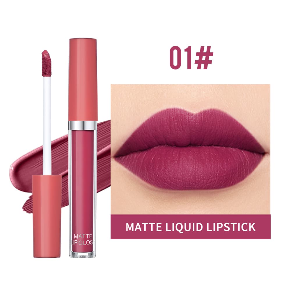 Batom Matte 12 Cores | Batom Líquido 12H à Prova d’Água, Fórmula Aveludada Não-Ressecante com Vitamina E e Cera de